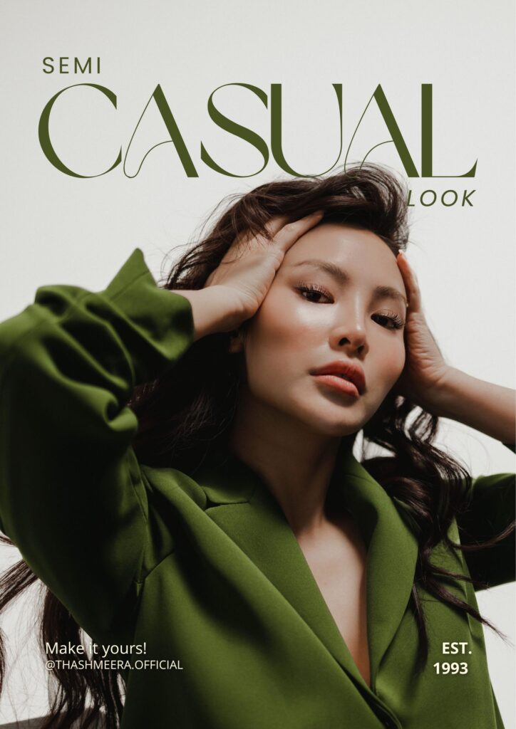 green and beige modern casual fashion poster graphic design