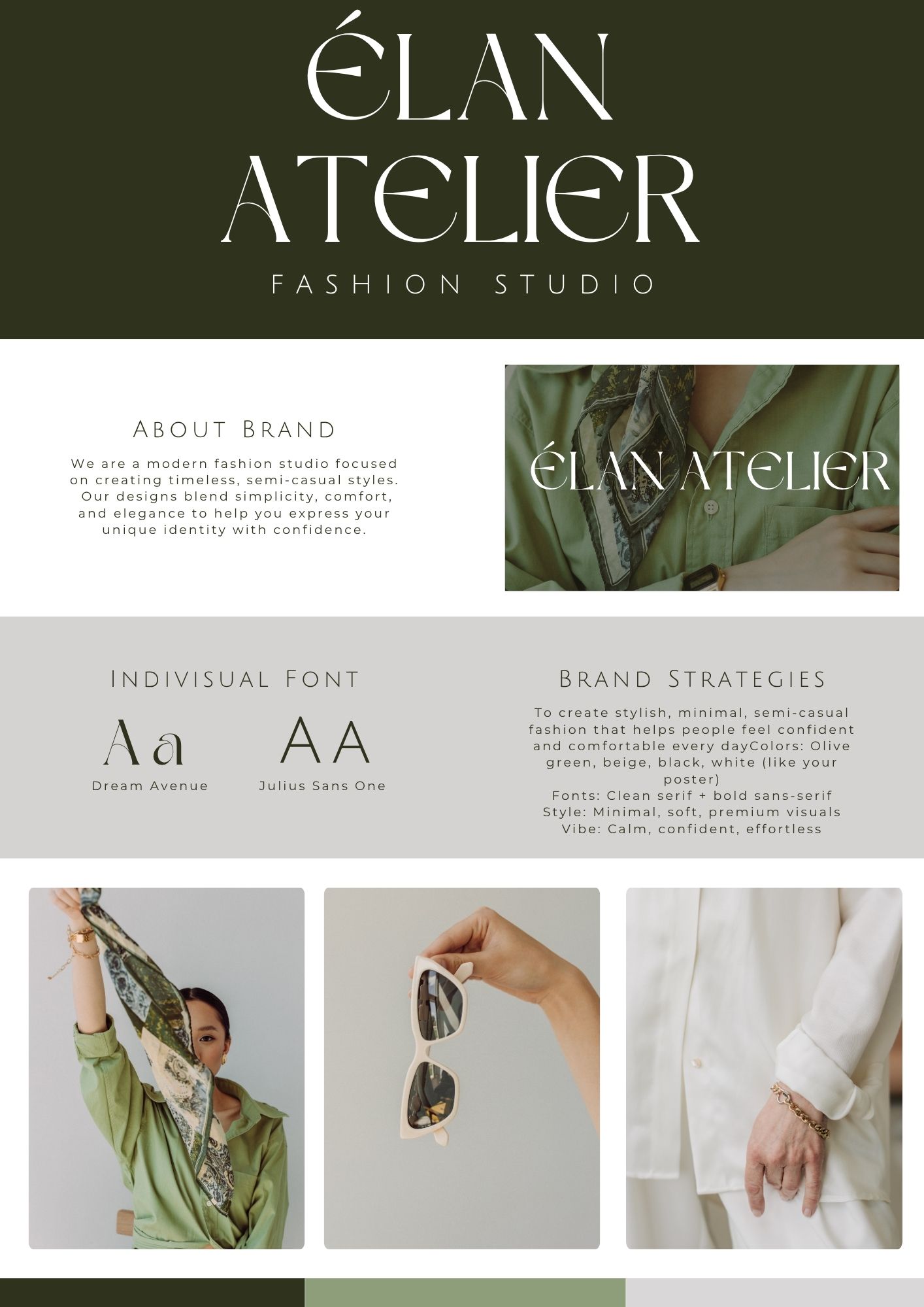green and grey minimalist brand board done